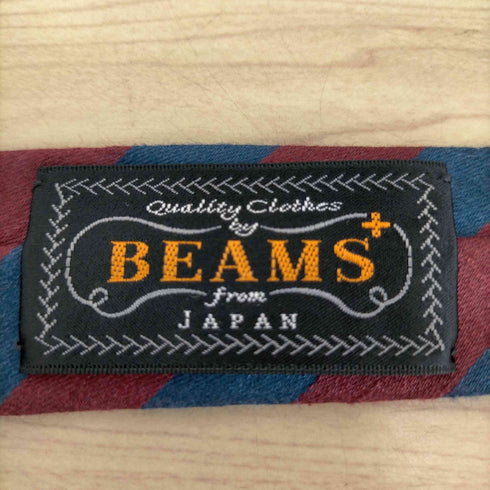 ビームスプラス BEAMS+ レジメンタルストライプシルクリネンネクタイ メンズ